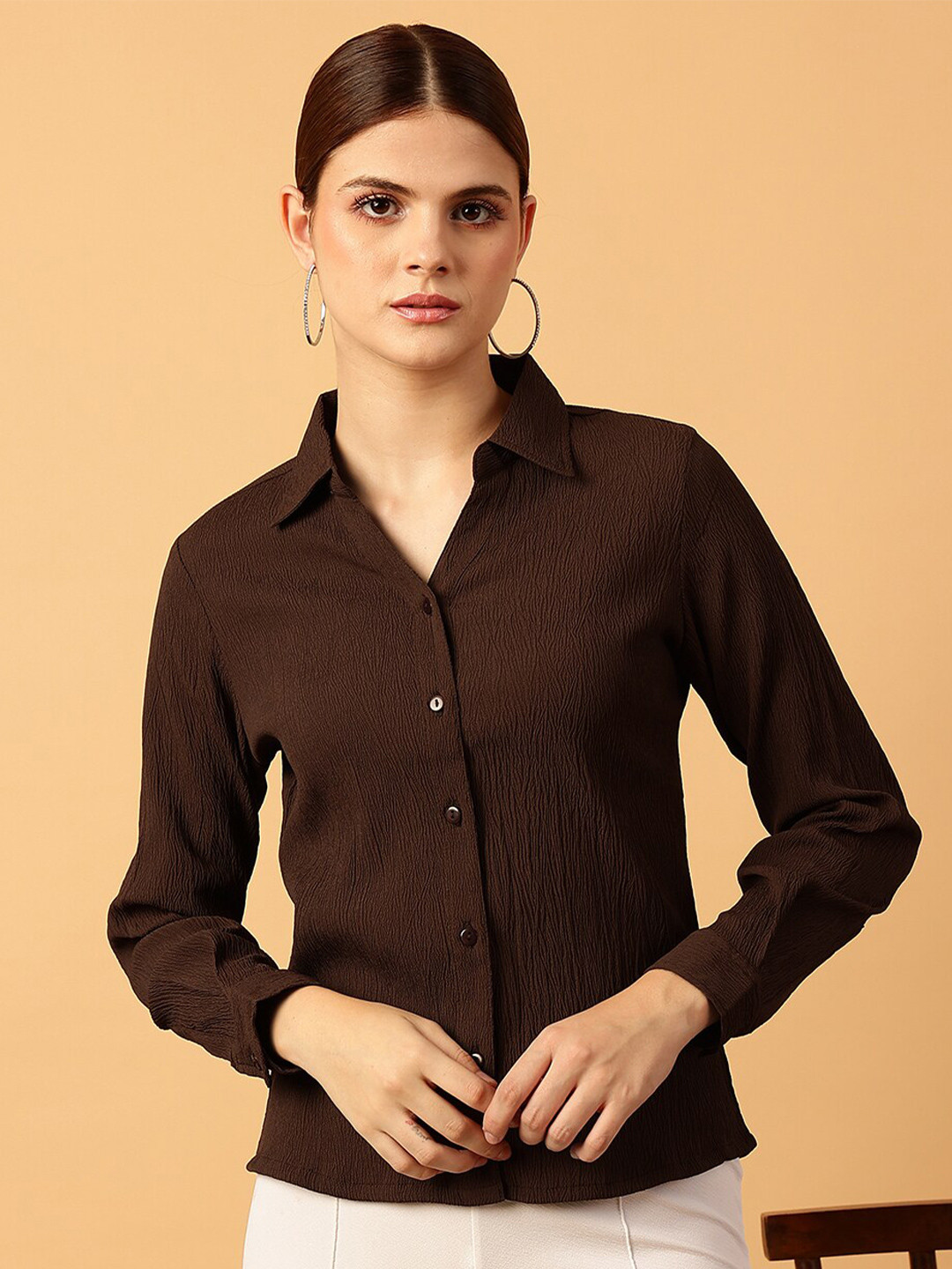 MINT STREET Classic Spread Collar Casual Shirt