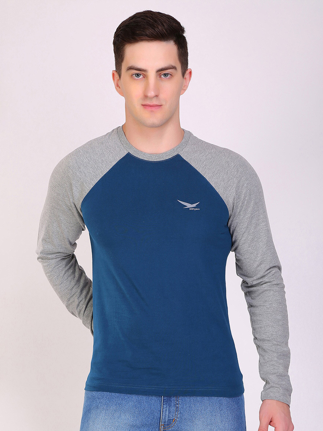 HiFlyers Colourblocked Cotton Raglan Sleeves T-Shirt