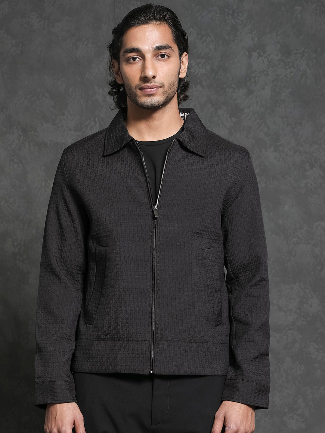 RARE RABBIT Men Harbin Tailored Fit Spread Collar Jacket