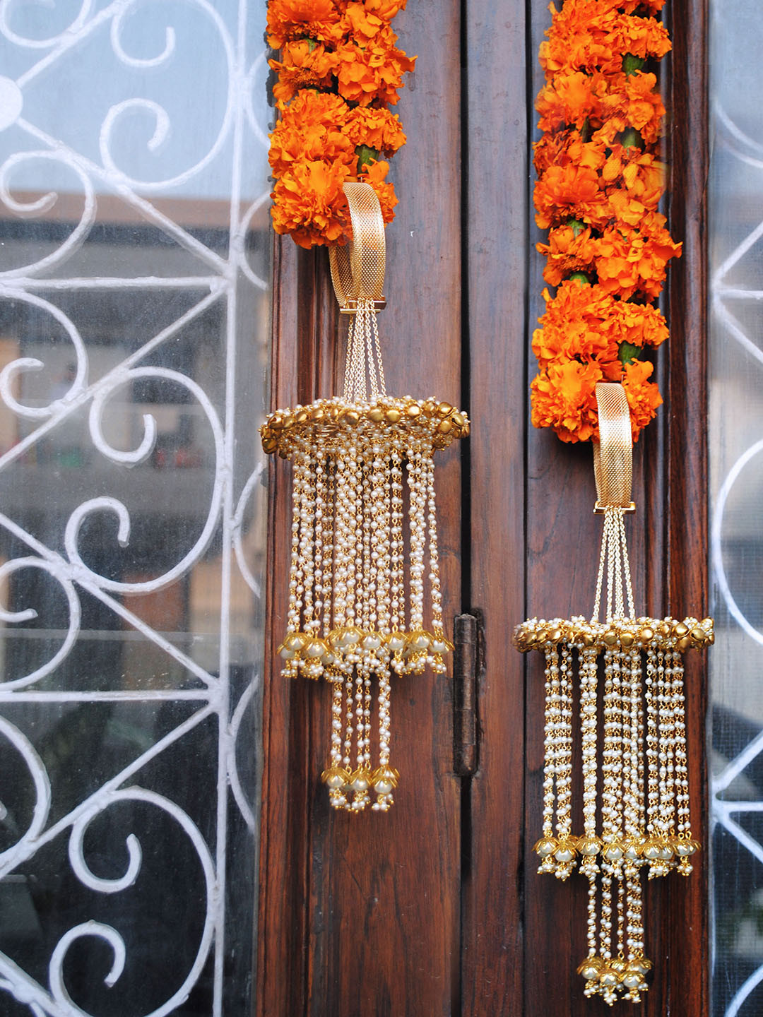 BeAbhika Set Of 2 Gold Plated Bedded Bold Bangle Style Kaleeras