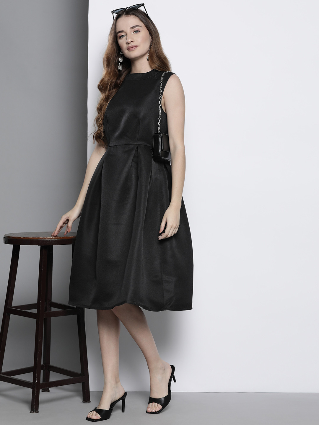 Boohoo Boutique Solid Fit & Flare Dress