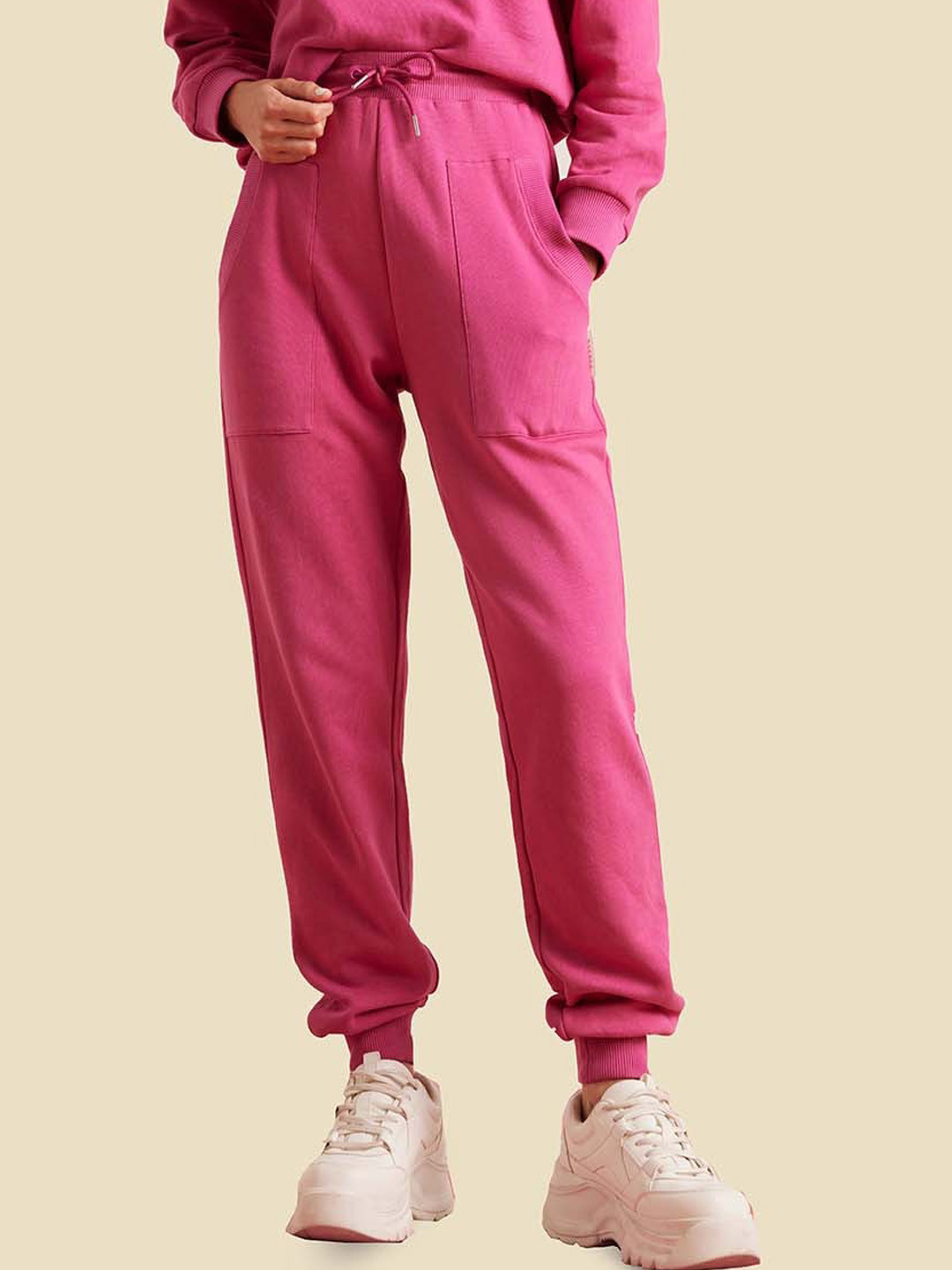 Muvazo Women Mid-Rise Training or Gym Fleece Joggers