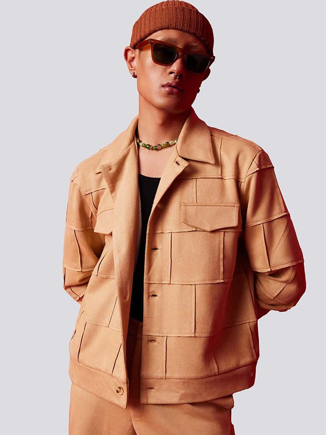 Muvazo Grunge Patch Shirt & Trouser Co-Ord Set