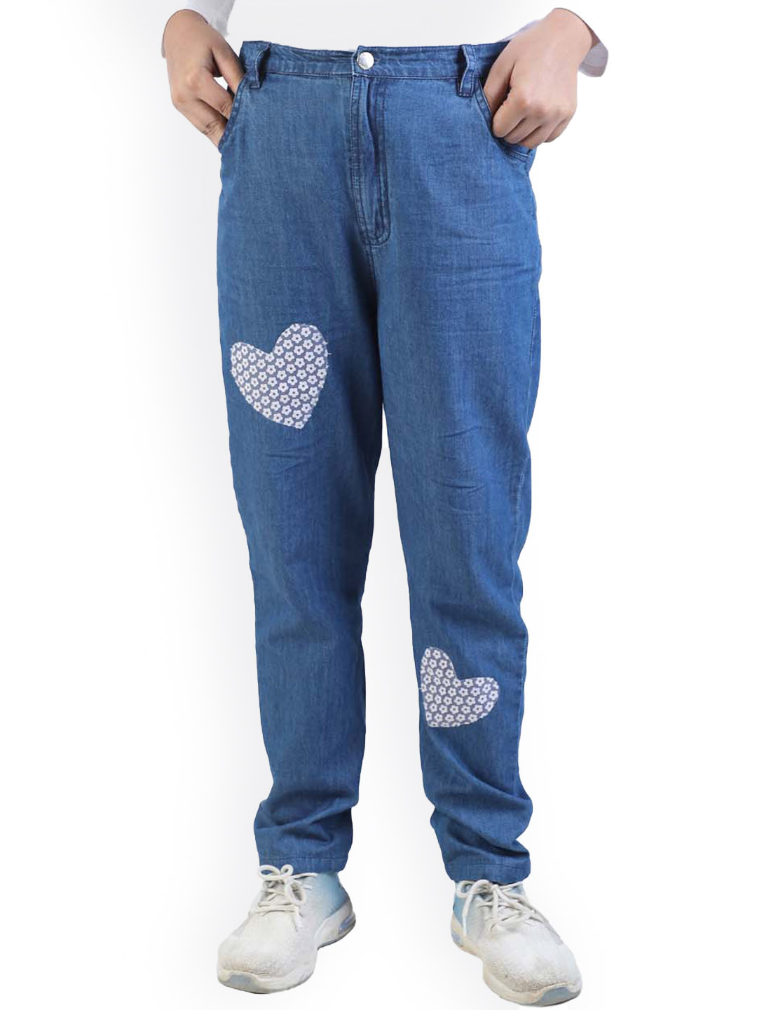 Budding Bees Girls Mid-Rise Dark Shade Cotton Clean Look Jeans