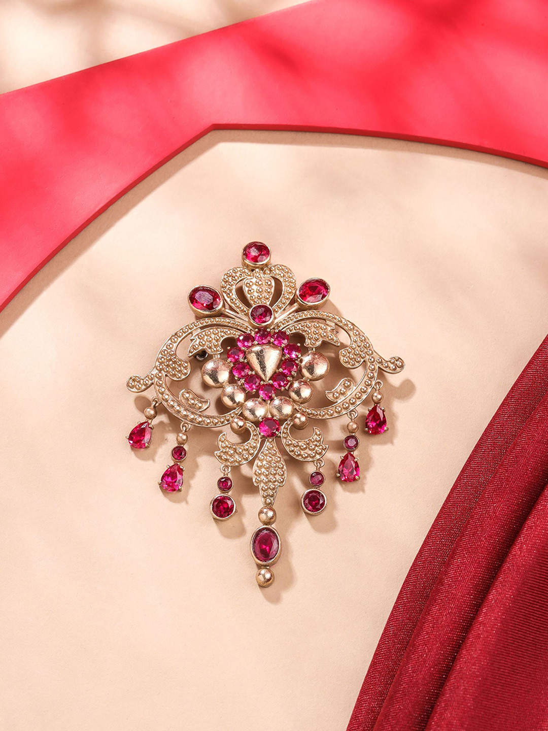 COSA NOSTRAA Men Stone-Studded Victorian Vogue Brooch