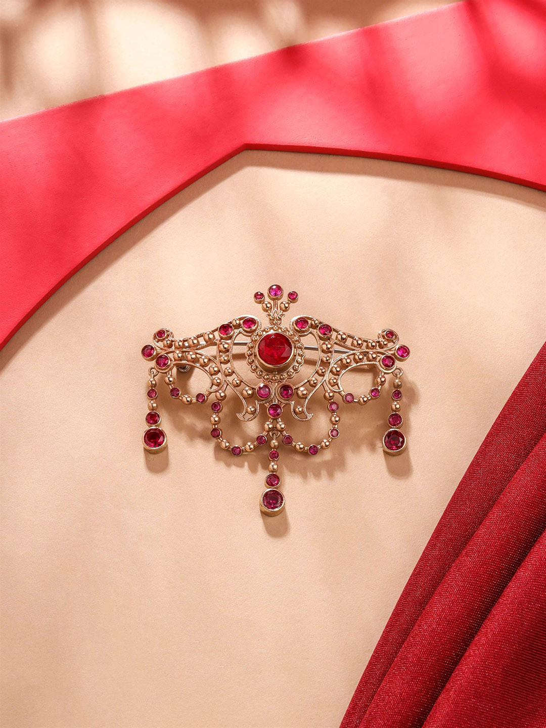 COSA NOSTRAA Men Antique Marvel Stone Studded Charm Brooch