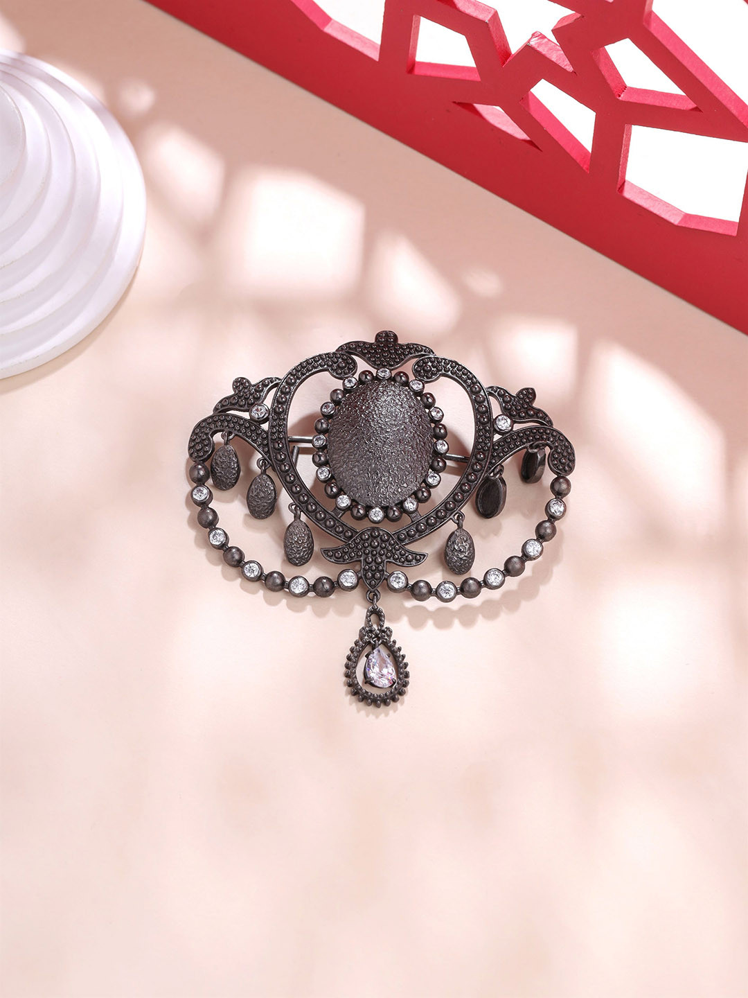 COSA NOSTRAA Artificial Stones and Beads Studded Dainty Delight Brooch