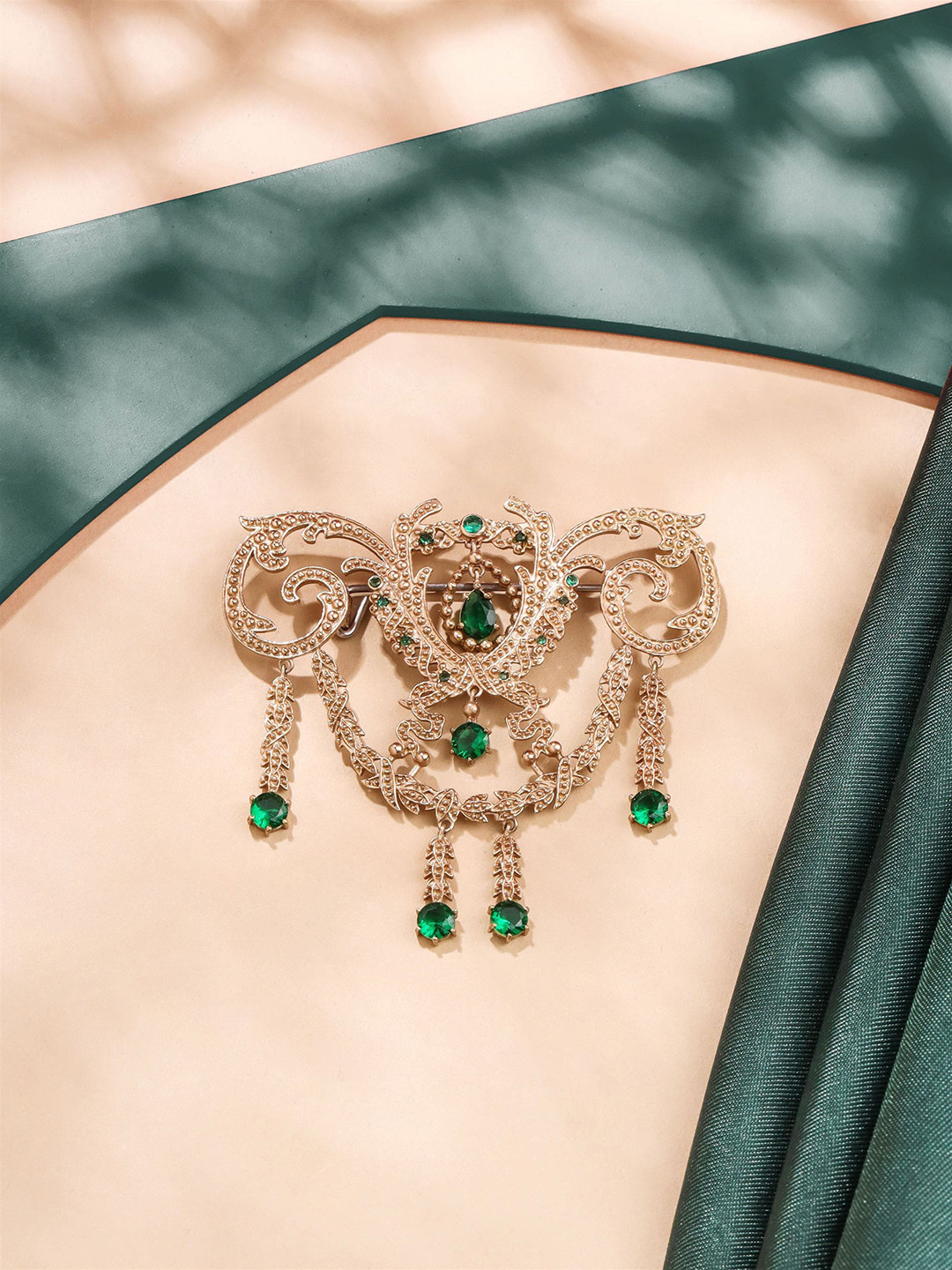 COSA NOSTRAA Men Stone-Studded Pretty Power Brooch