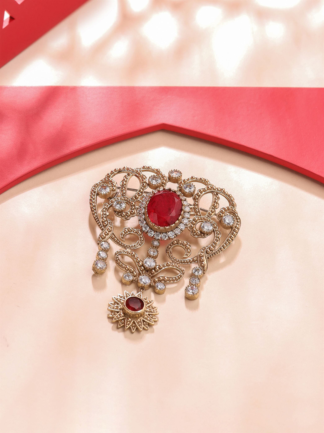 COSA NOSTRAA Men Stone-Studded & Beaded Fab Flora Brooch