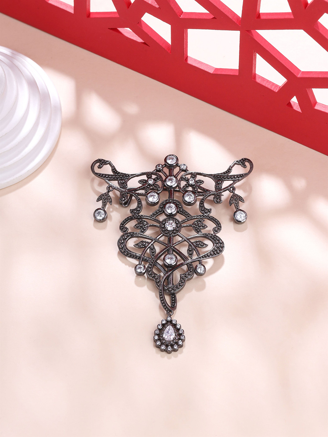 COSA NOSTRAA Men Stone Studded Mystic Magic Ethnic Brooch