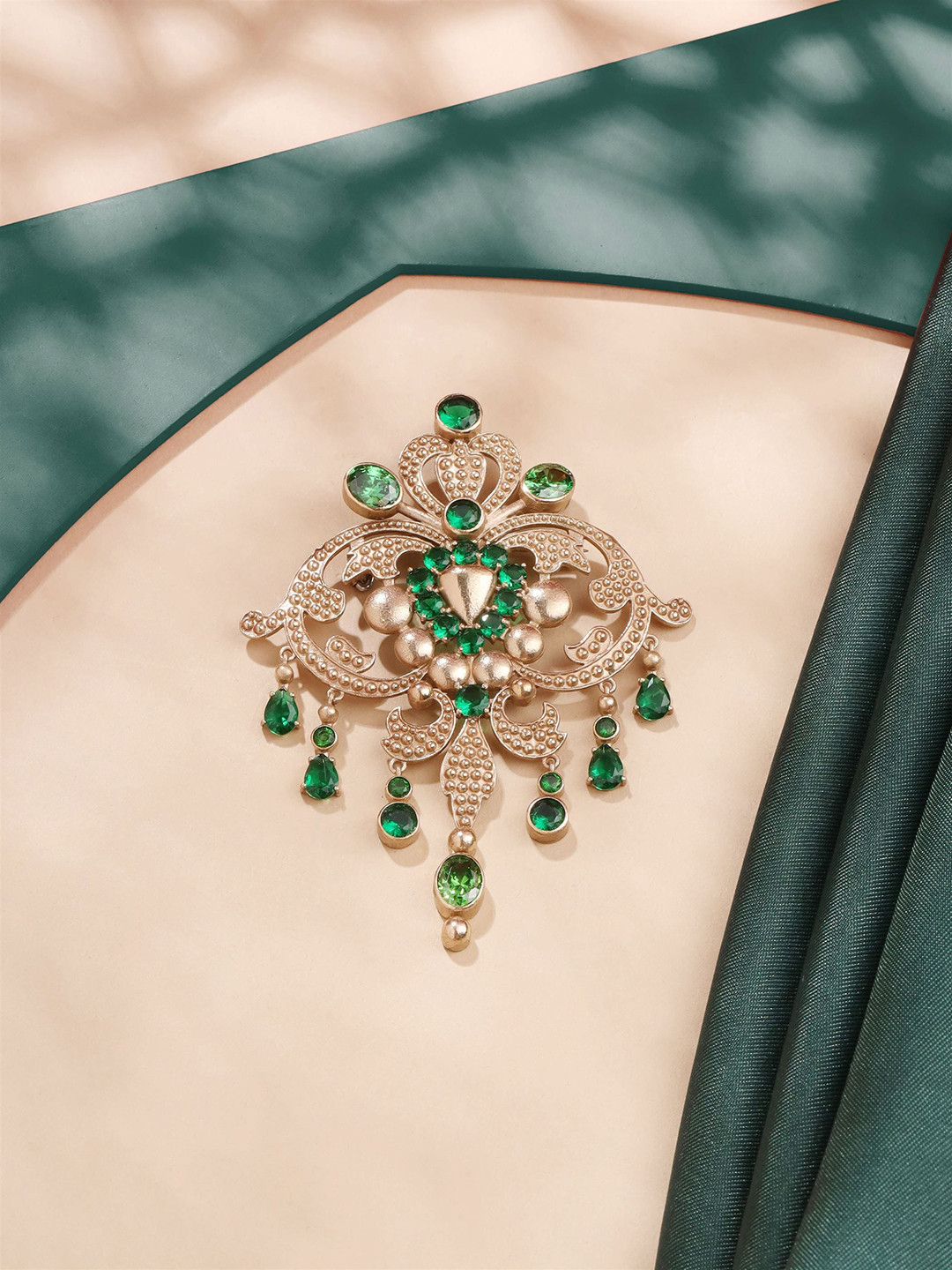 COSA NOSTRAA Men Stone-Studded Victorian Vogue Brooch