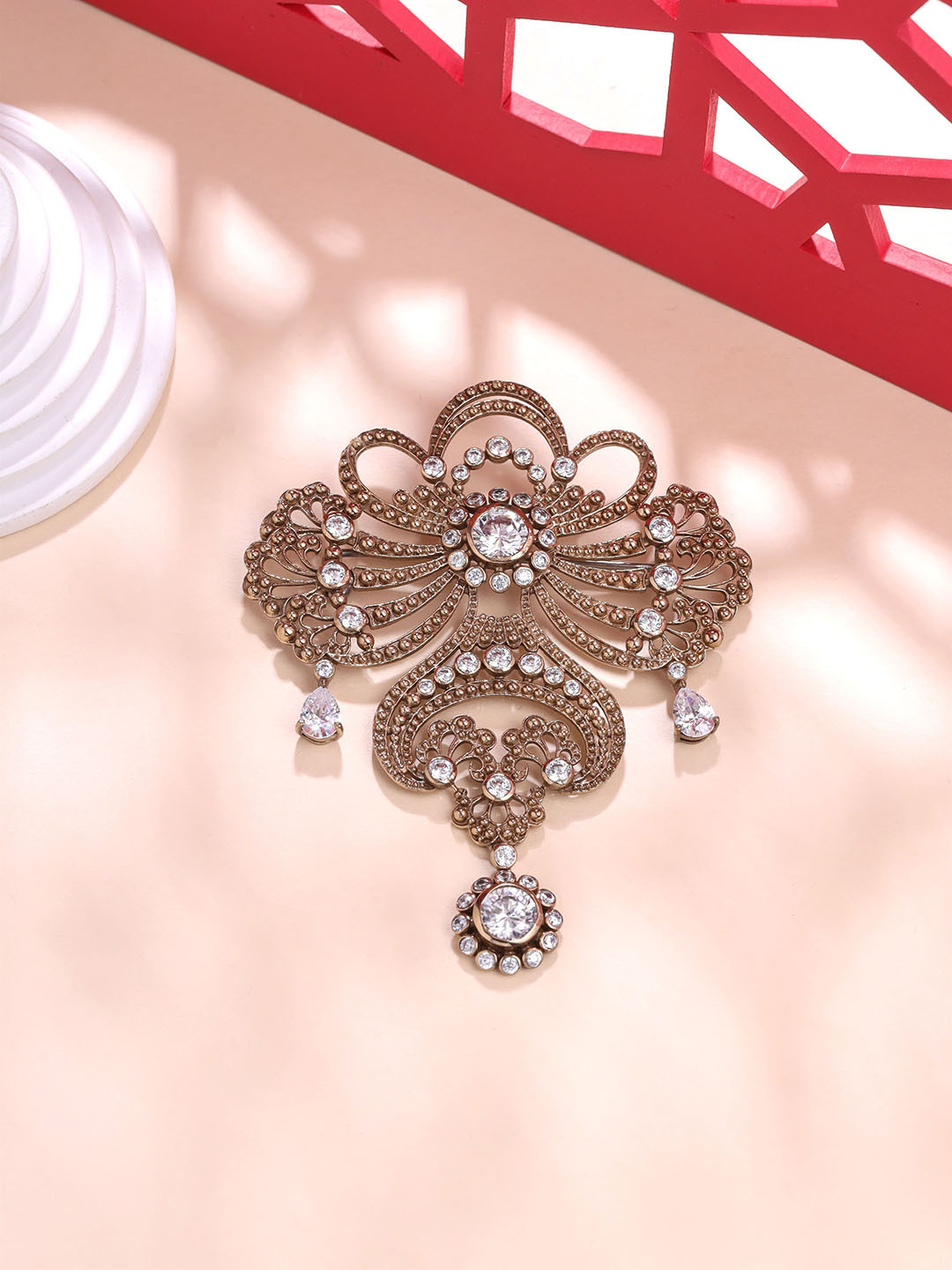 COSA NOSTRAA Men Artificial Stones and Beads Studded Amaze Allure Brooch