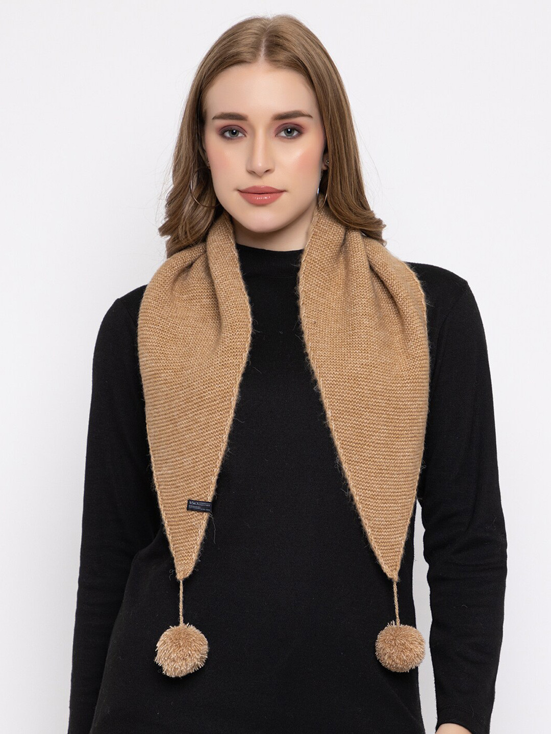 513 Self Design Triangular Tie Up Acrylic Scarf