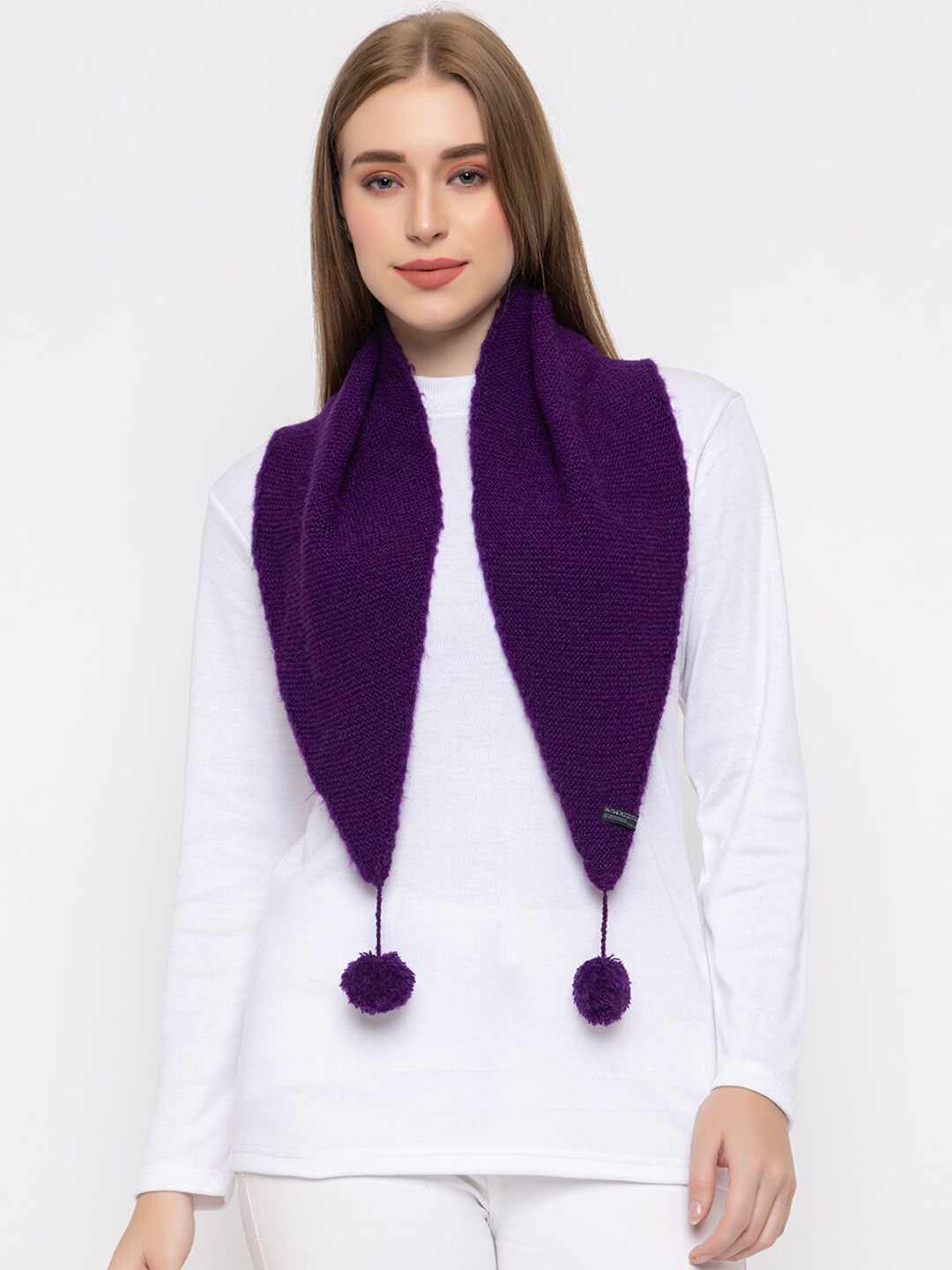 513 Self Design Triangular Tie Up Acrylic Scarf