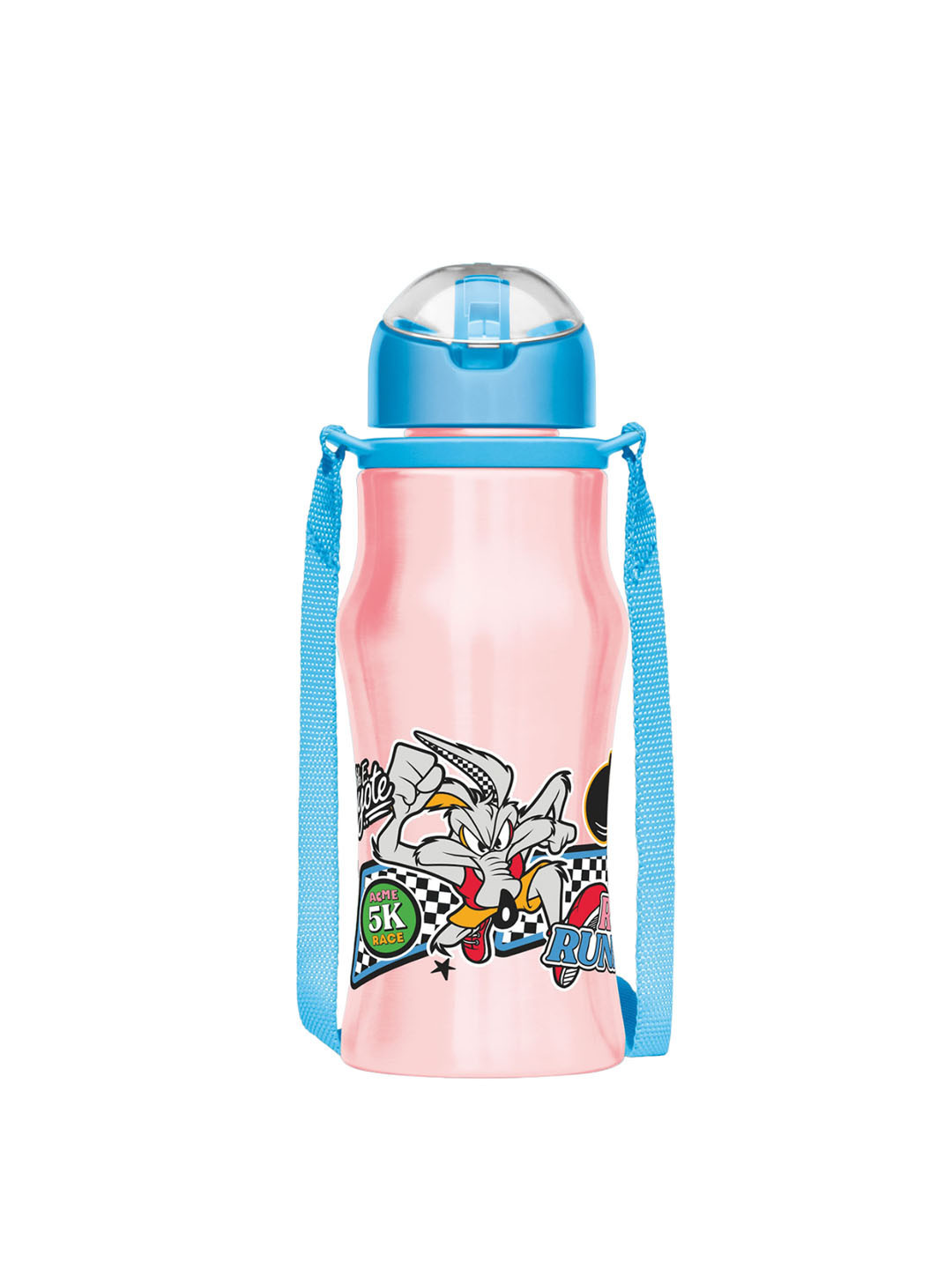 Milton Sipmate Pink Cartoon Characters Stainless Steel Spill Proof Water Bottle - 415ml