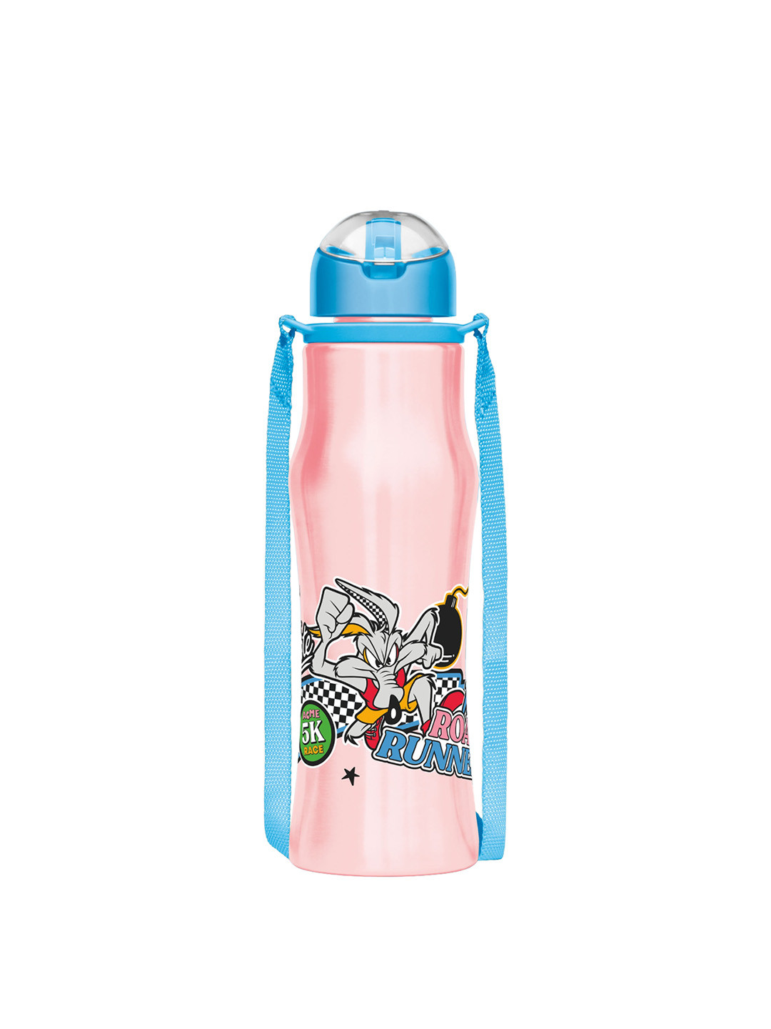 Milton Pink Cartoon Characters Stainless Steel Spill Proof Water Bottle - 600ml