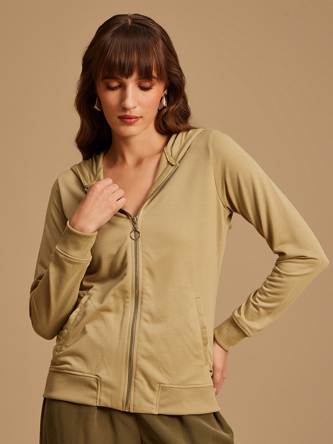 Kazo Hooded Front-Open Sweatshirt