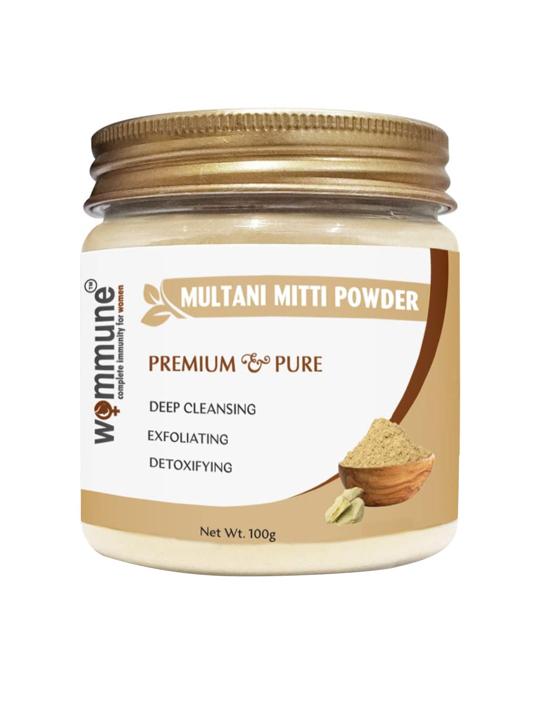 WOMMUNE Premium & Pure Multani Mitti Powder For Skin & Hair Care - 100g