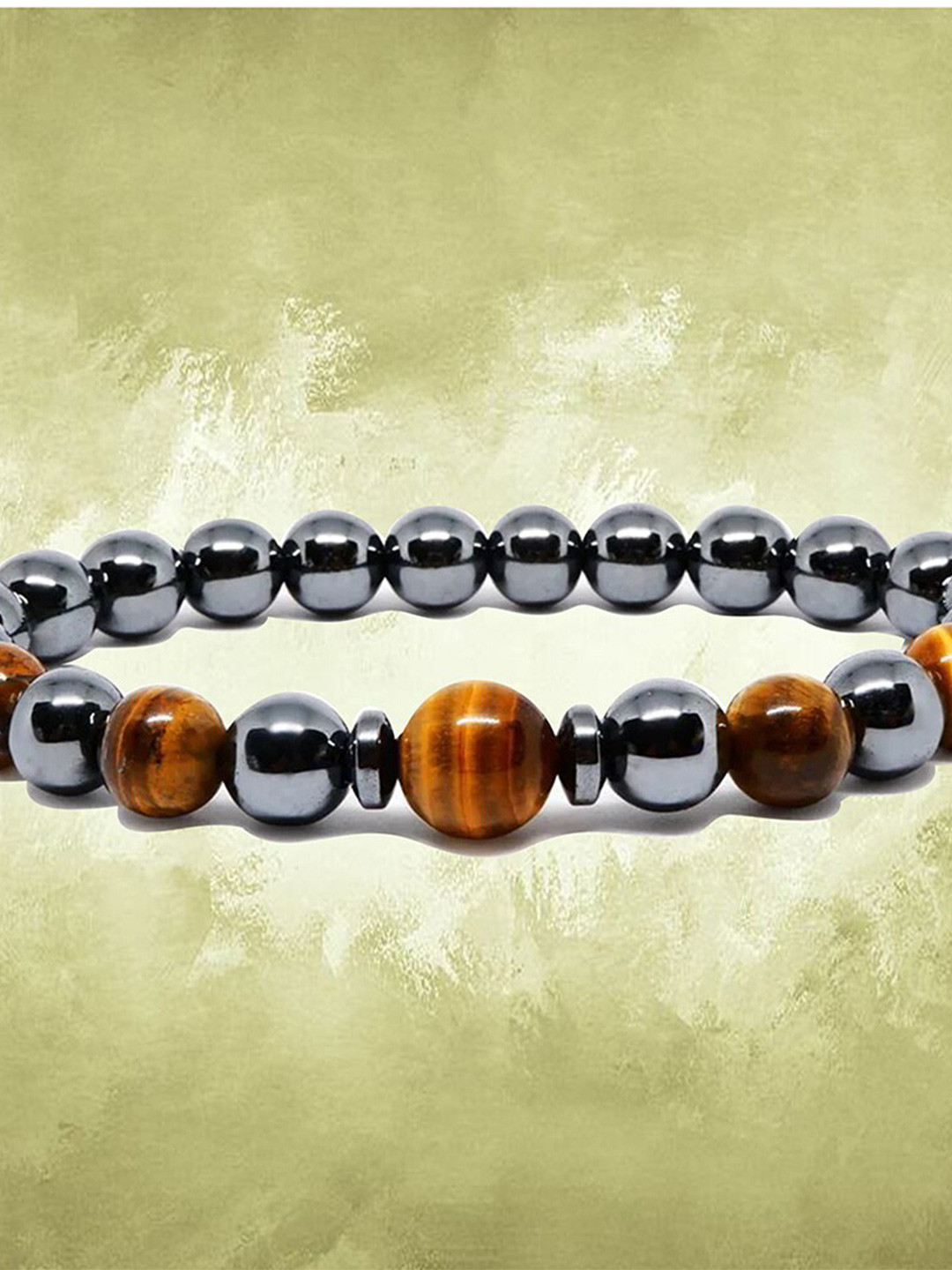 MEENAZ Unisex Beaded Reiki Feng-Shui Healing Elasticated Bracelet