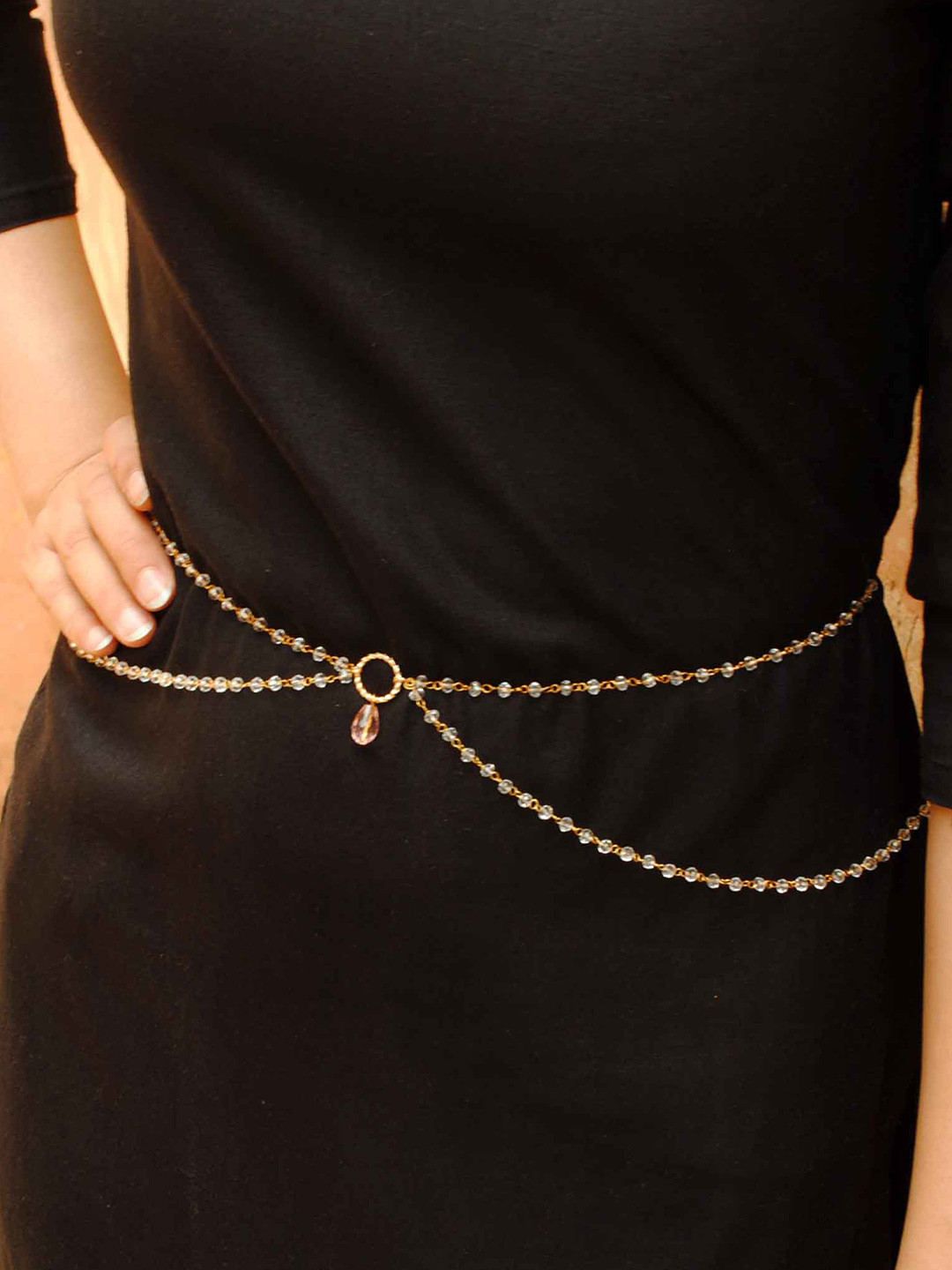 BeAbhika Kundan & Artificial Stoned Studded Waist Chain