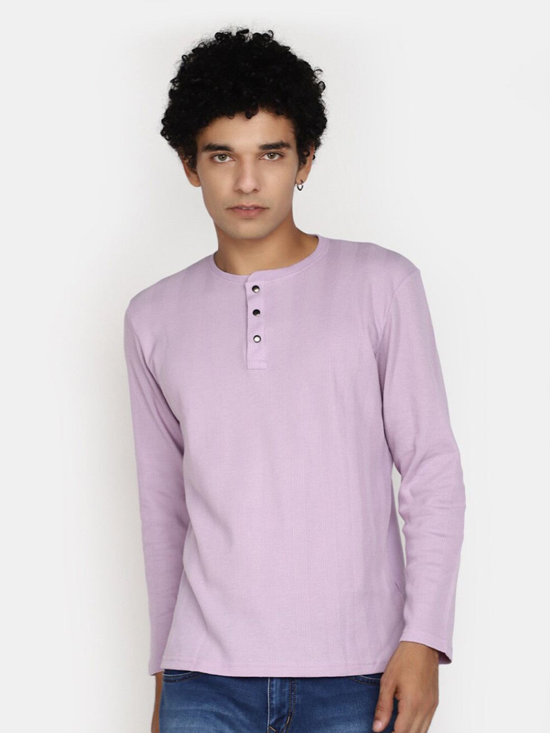 V-Mart Henley Neck Cotton T-shirt