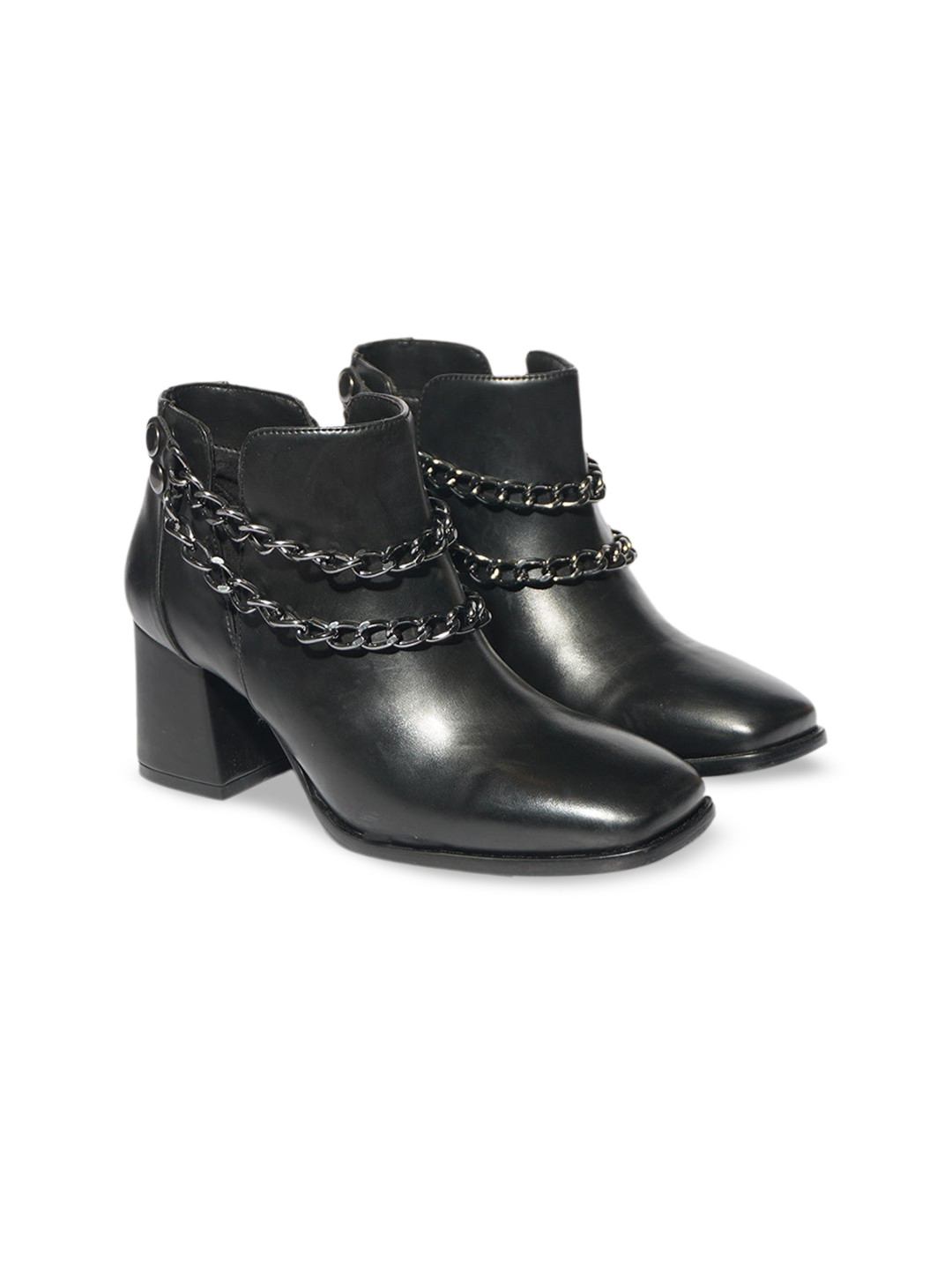 CAI Women Chunky Metal Chain Boots