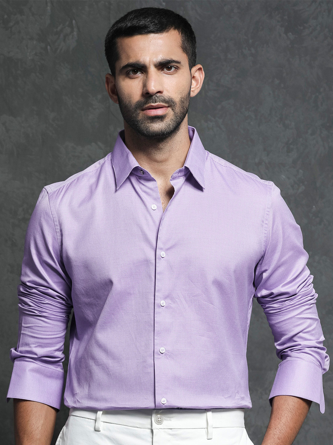 RARE RABBIT Men Constell Slim Fit Printed Opaque Cotton Shirt