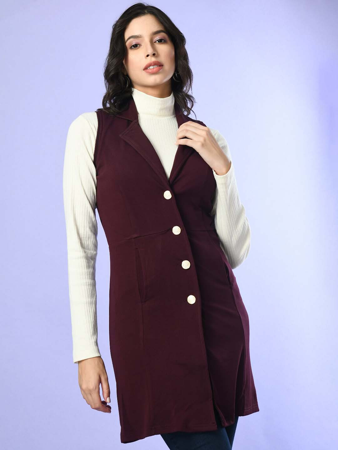 BAESD Sleeveless Longline Button Shrug