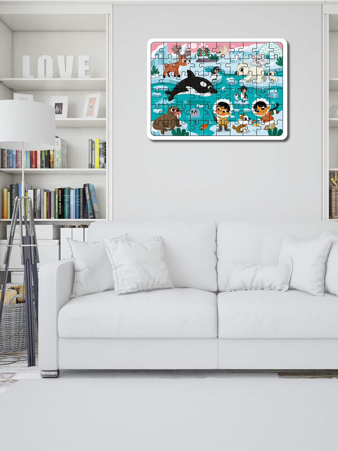 Mini Leaves Polar Adventure 60 Pieces Wooden Jigsaw Floor Puzzle with Wooden Box