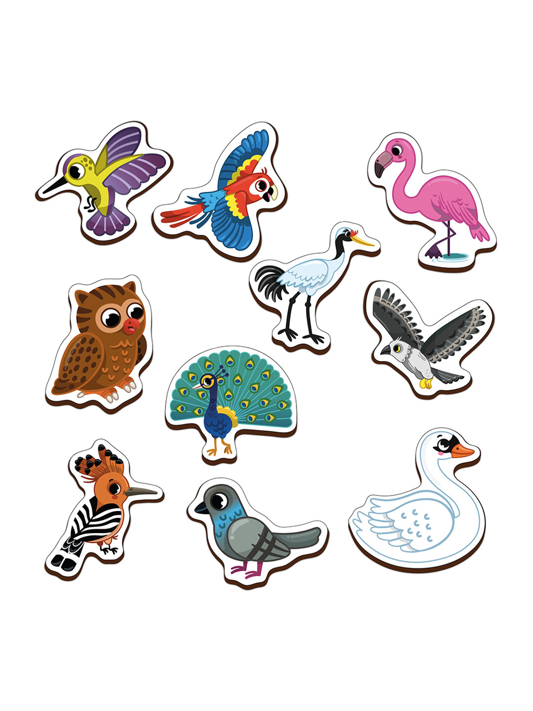 Mini Leaves Kids 10 Pcs Fridge Magnets Magnet Cut Outs Birds