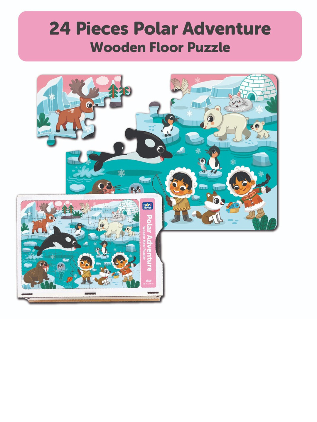 Mini Leaves Kids Polar Adventure 24 Pieces Puzzle Development Toy