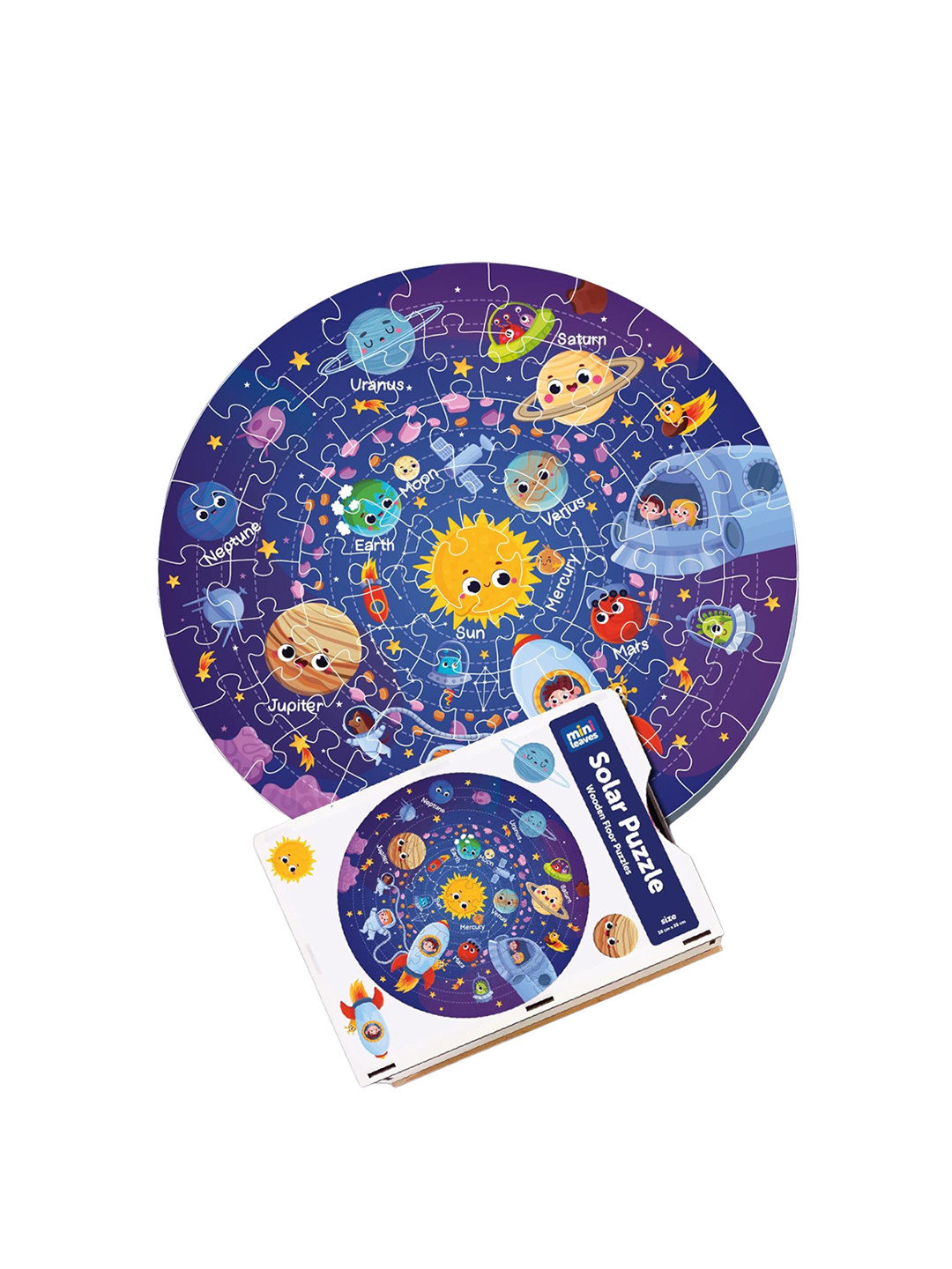 Mini Leaves Kids Round Space 72 Pieces Puzzle Development Toy