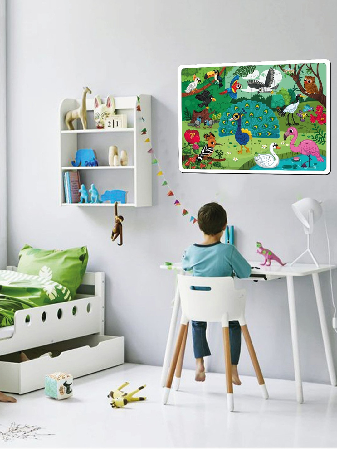 Mini Leaves Kids Jungle Birds 35 Piece Puzzle Development Toy