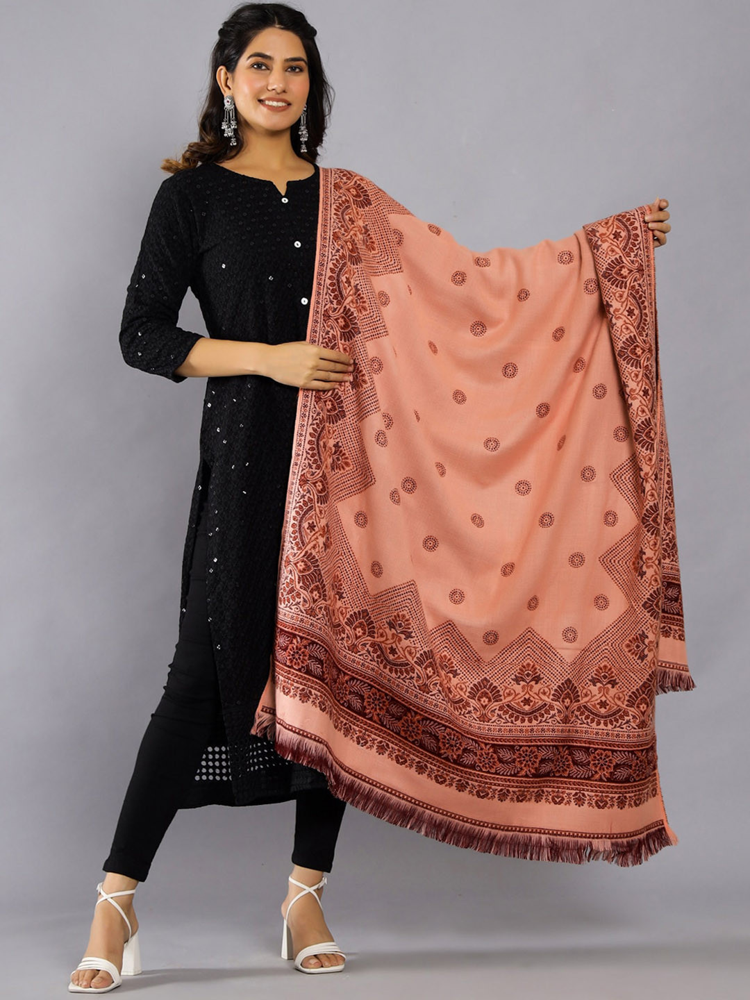 HANDICRAFT PALACE Woven Design Jamawar Shawl