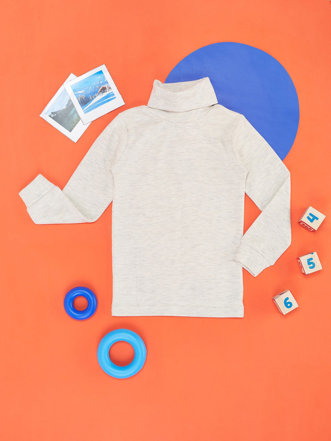 Pantaloons Junior Girls Ribbed Turtle Neck Thermal Tops