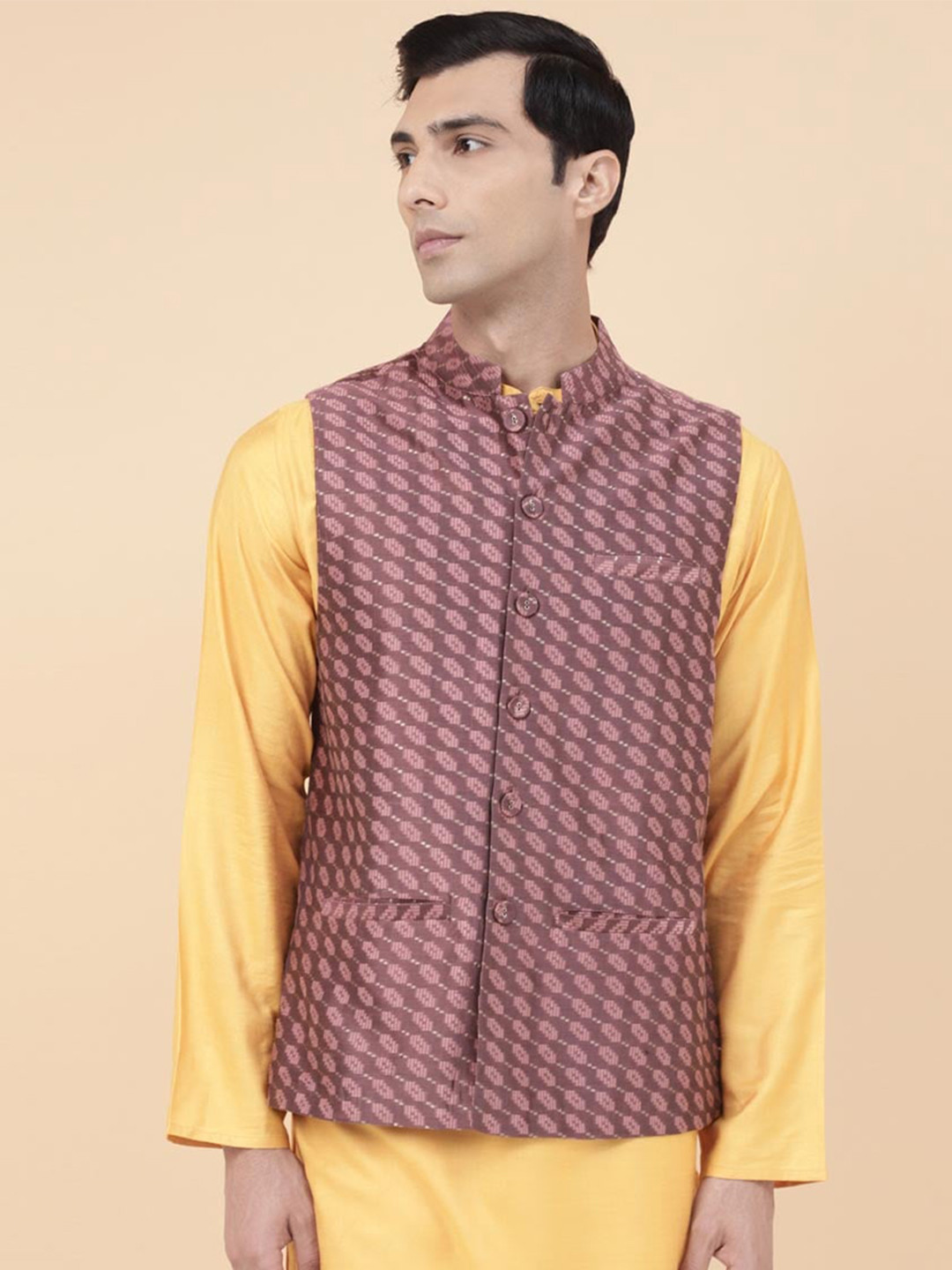 Fabindia Printed Nehru Jacket