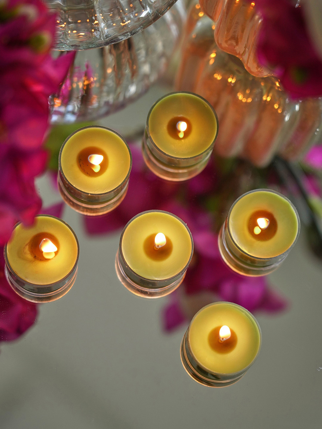 Pure Home and Living Peony Blush 24Pcs 1 Wick Solid Round Regular Tea Light Candles