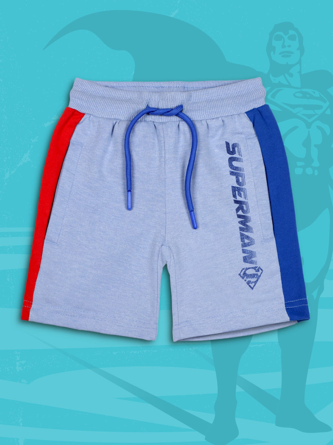 Kids Ville Boys Superman Printed Cotton Shorts