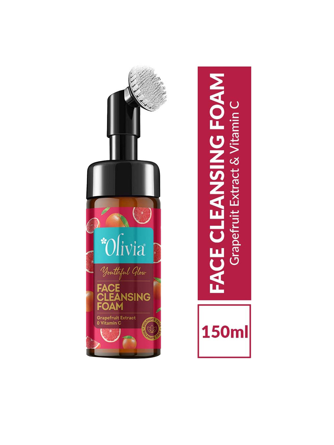 Olivia Youthful Glow Face Cleansing Foam with Grapefruit Extract & Vitamin C - 150ml