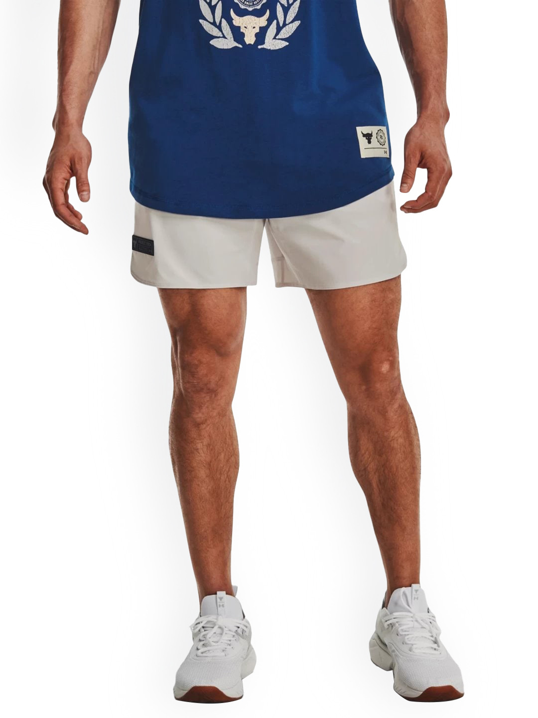 UNDER ARMOUR Men Project Rock Unstoppable Slim-Fit Mid-Rise Sports Shorts