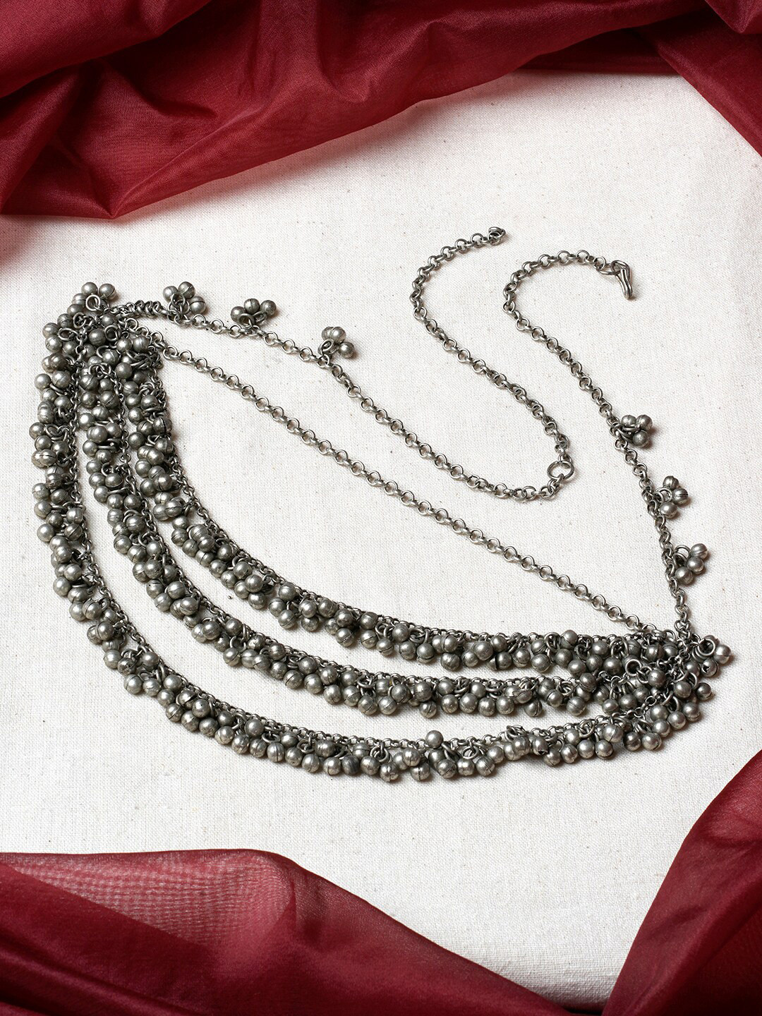 TEEJH Silver-Plated Body Chain