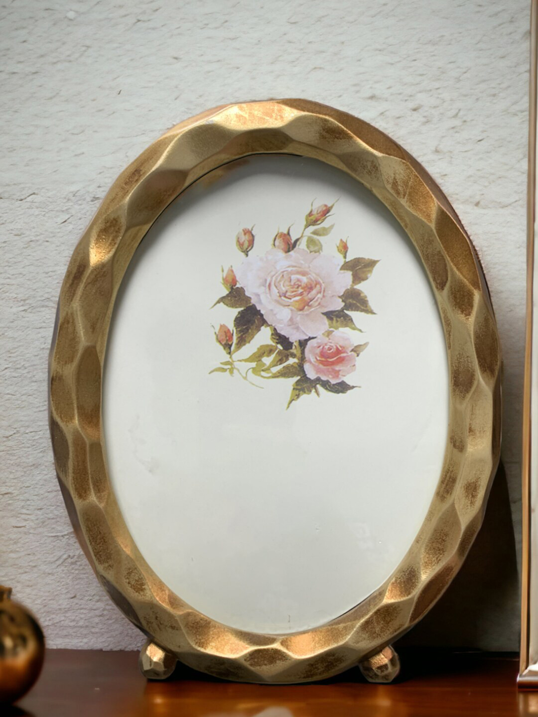 Art Street Gold Toned Geometric Stereo Photo Frame