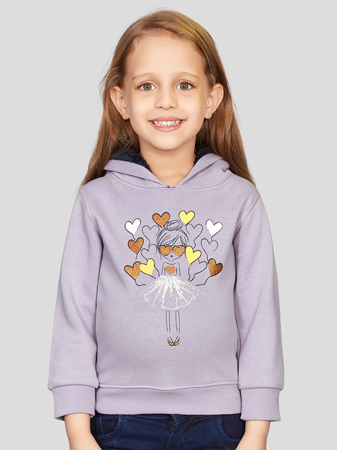 Peppermint Girls Graphic Printed Hooded Sweatshirt