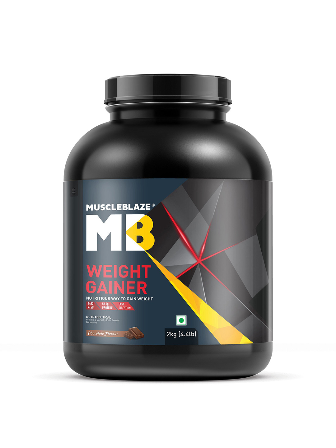 MuscleBlaze Weight Gainer Chocolate Flavour Powder To Gain Weight - 2kg