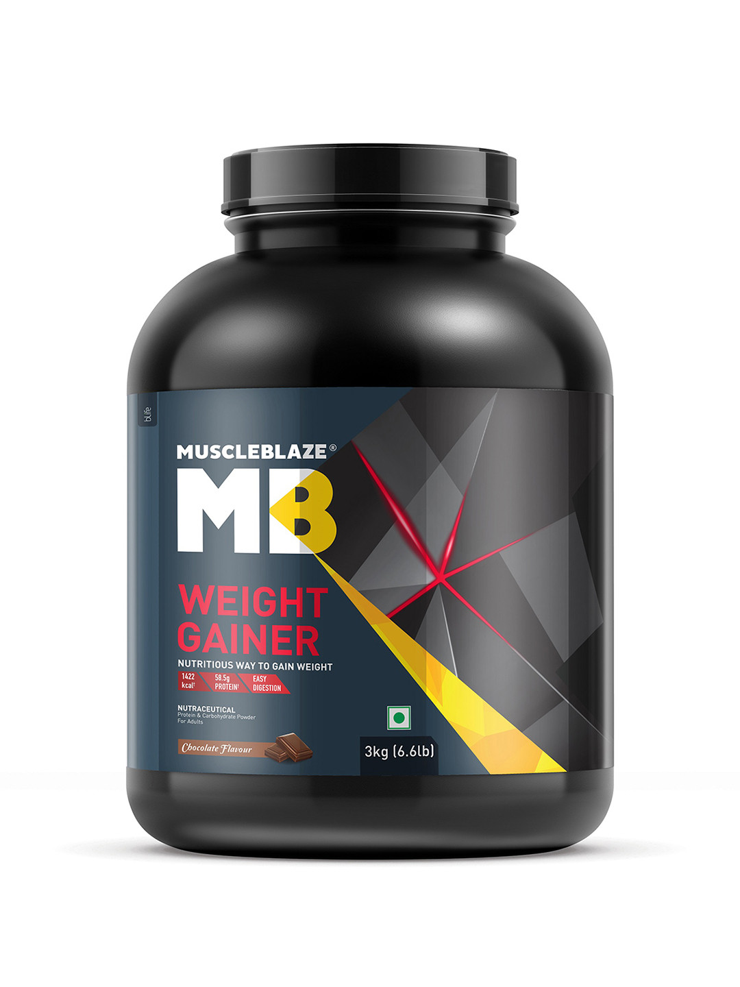 MuscleBlaze Weight Gainer Chocolate Flavour Powder To Gain Weight - 3kg