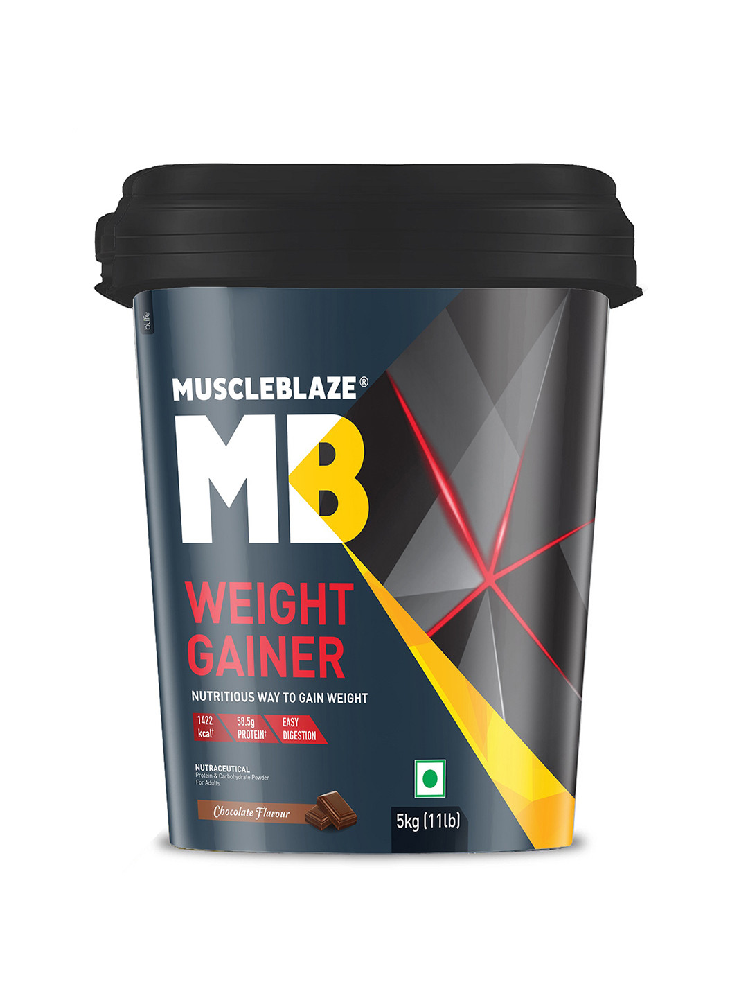MuscleBlaze Weight Gainer Powder with Added Digezyme - Chocolate Flavour - 5Kg