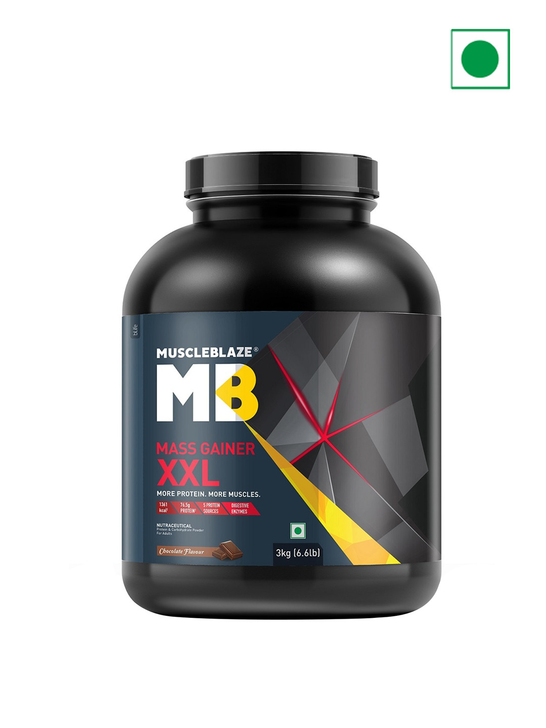 MuscleBlaze Mass Gainer XXL Powder - Chocolate Flavour - 3Kg