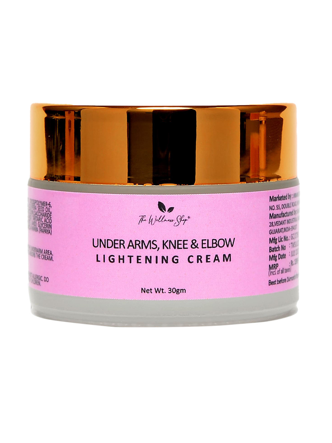 The Wellness Shop Under Arms Knee & Elbow Lightening Cream - 30g