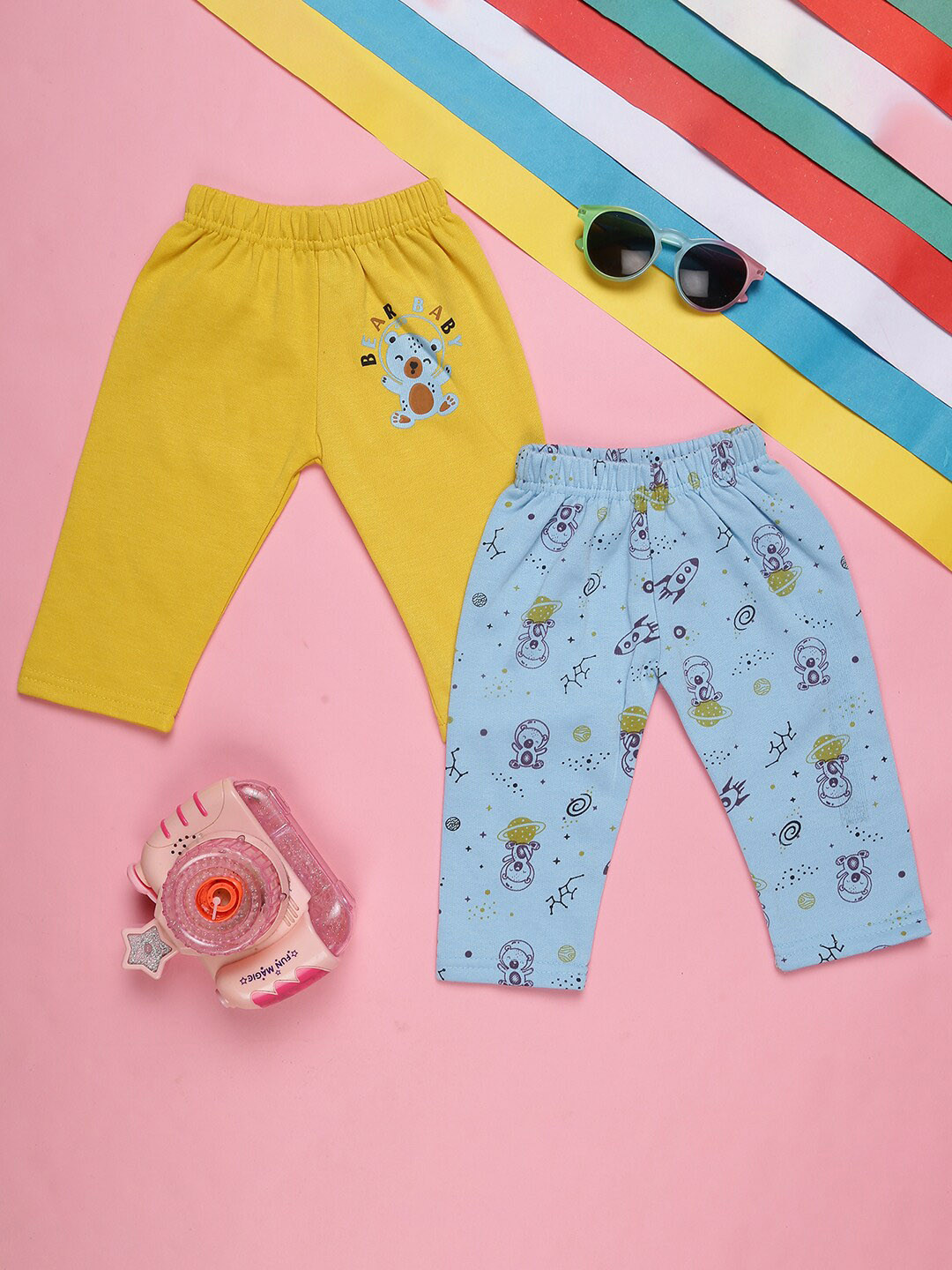 V-Mart Infants Pack Of 2 Printed Fleece Lounge Pants
