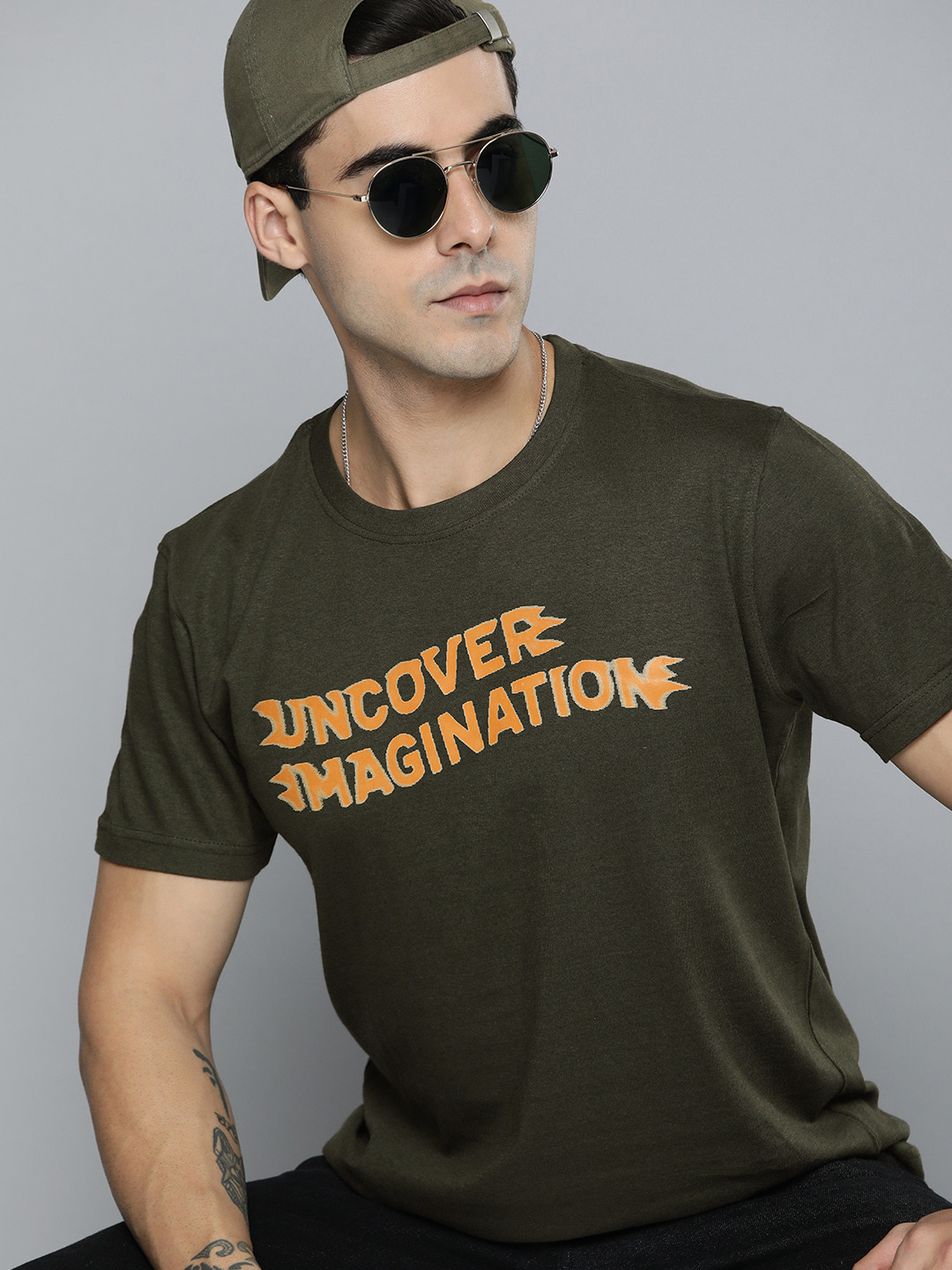 R.Code by The Roadster Life Co. Men Typography Printed T-shirt